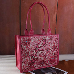 Montana West Embroidered Floral Cut-out Collection Concealed Carry Tote
