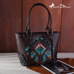 Montana West Embroidered Arrow Feather Collection Concealed Carry Tote