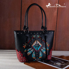 Montana West Embroidered Arrow Feather Collection Concealed Carry Tote