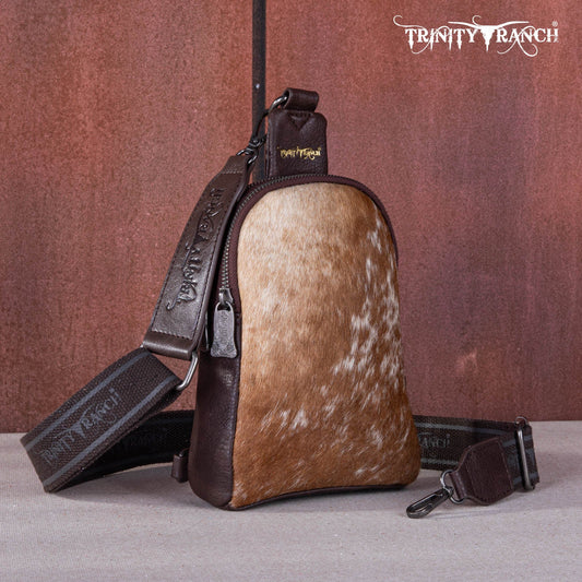 Trinity Ranch Genuine Hair-On Cowhide  Collection Sling Bag