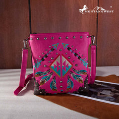 Montana West Embroidered Arrows Feather Collection Concealed Carry Crossbody