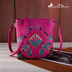 Montana West Embroidered Arrows Feather Collection Concealed Carry Crossbody