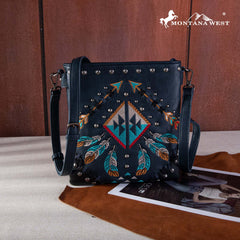 Montana West Embroidered Arrows Feather Collection Concealed Carry Crossbody