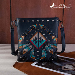 Montana West Embroidered Arrows Feather Collection Concealed Carry Crossbody