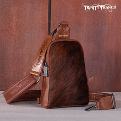 Trinity Ranch Genuine Hair-On Cowhide  Collection Sling Bag