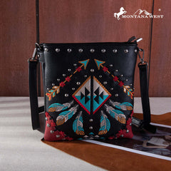 Montana West Embroidered Arrows Feather Collection Concealed Carry Crossbody