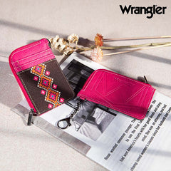 2023 Fall New Wrangler Aztec Southwestern Art Print Mini Zip Card Case