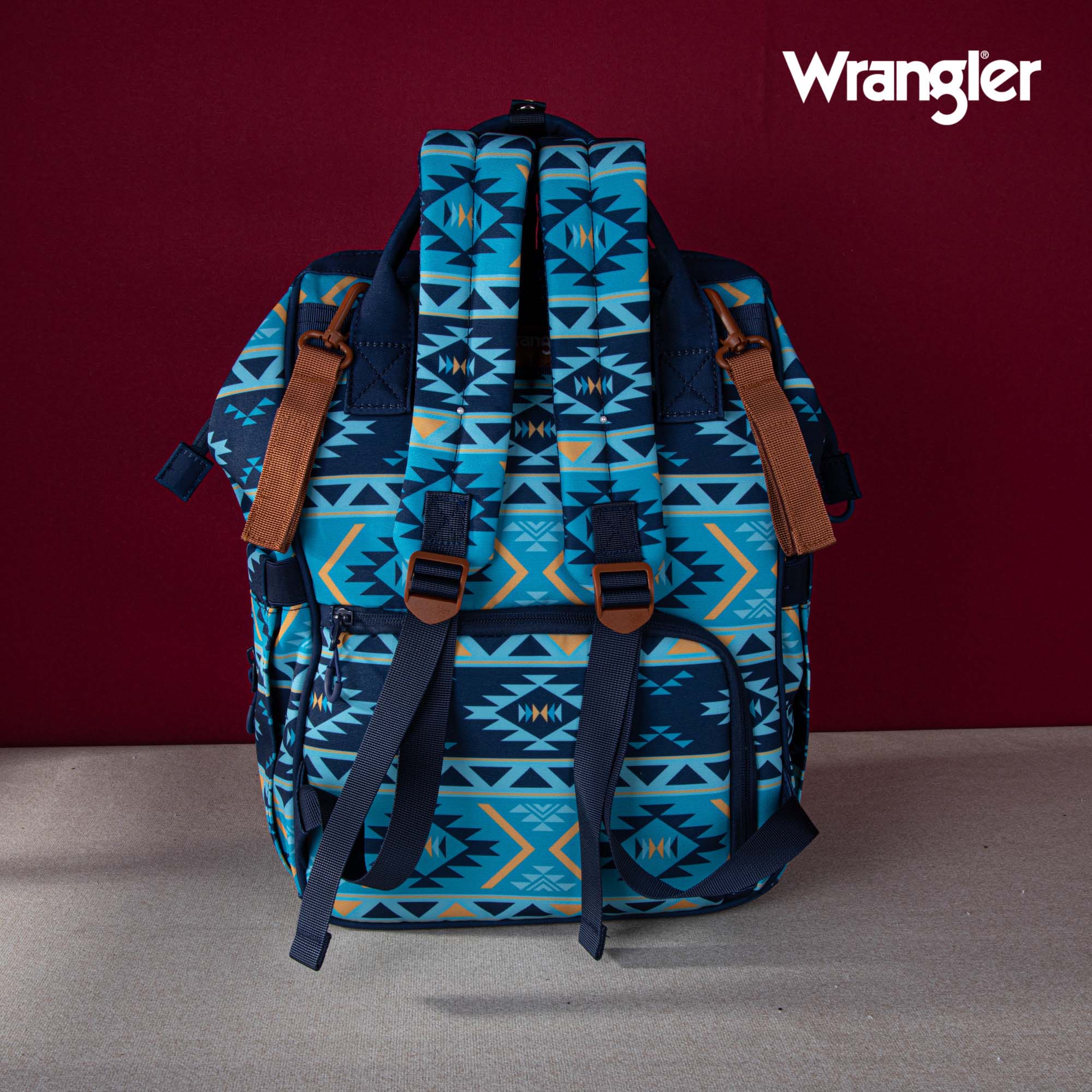 2024 New Wrangler Aztec Southwestern Pattern Dual Sided Print Multi-function Backpack