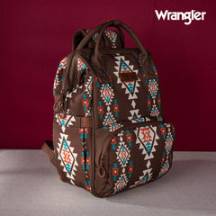 2024 New Wrangler Aztec Southwestern Pattern Dual Sided Print Multi-function Backpack-COFFEE