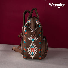 2024 New Wrangler Aztec Southwestern Pattern Dual Sided Print Multi-function Backpack-COFFEE