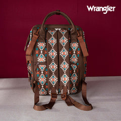 2024 New Wrangler Aztec Southwestern Pattern Dual Sided Print Multi-function Backpack-COFFEE