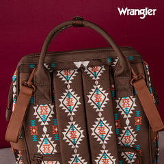 2024 New Wrangler Aztec Southwestern Pattern Dual Sided Print Multi-function Backpack-COFFEE