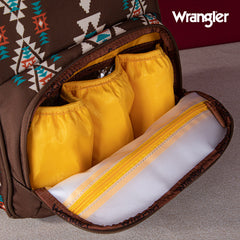 2024 New Wrangler Aztec Southwestern Pattern Dual Sided Print Multi-function Backpack-COFFEE