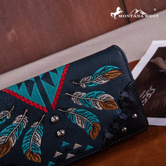 Montana West Embroidered Arrow Feather Collection Wallet