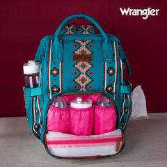 2024 New Wrangler Aztec Southwestern Pattern Dual Sided Print Multi-function Backpack