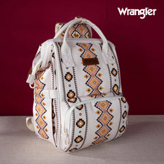 2024 New Wrangler Aztec Southwestern Pattern Dual Sided Print Multi-function Backpack-TAN