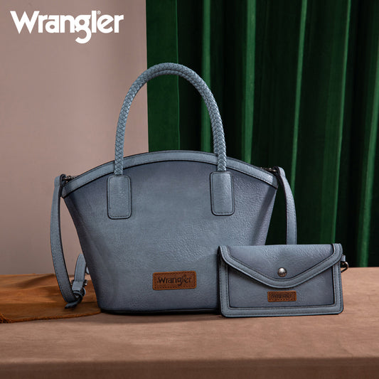 Wrangler Braided Ombre Leather Tote Bag Set