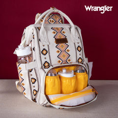 2024 New Wrangler Aztec Southwestern Pattern Dual Sided Print Multi-function Backpack-TAN