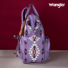 2024 New Wrangler Aztec Southwestern Pattern Dual Sided Print Multi-function Backpack-Lavender