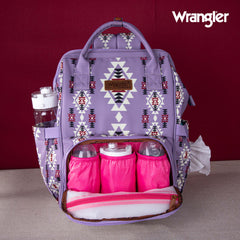 2024 New Wrangler Aztec Southwestern Pattern Dual Sided Print Multi-function Backpack-Lavender