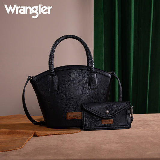 Wrangler Braided Ombre Leather Tote Bag Set