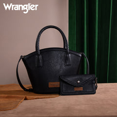 Wrangler Braided Ombre Leather Tote Bag Set