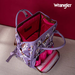 2024 New Wrangler Aztec Southwestern Pattern Dual Sided Print Multi-function Backpack-Lavender