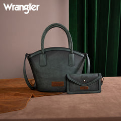 Wrangler Braided Ombre Leather Tote Bag Set