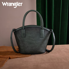 Wrangler Braided Ombre Leather Tote Bag Set