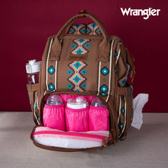 2024 New Wrangler Aztec Southwestern Pattern Dual Sided Print Multi-function Backpack