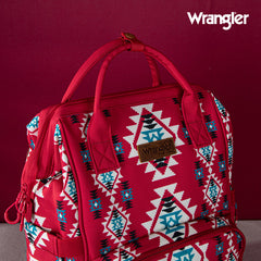 2024 New Wrangler Aztec Southwestern Pattern Dual Sided Print Multi-function Backpack-Red