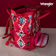 2024 New Wrangler Aztec Southwestern Pattern Dual Sided Print Multi-function Backpack-Red