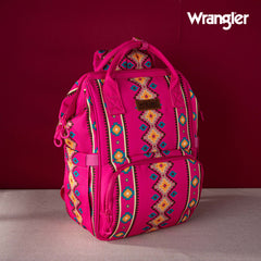 2024 New Wrangler Aztec Southwestern Pattern Dual Sided Print Multi-function Backpack-Hot Pink