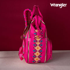 2024 New Wrangler Aztec Southwestern Pattern Dual Sided Print Multi-function Backpack-Hot Pink