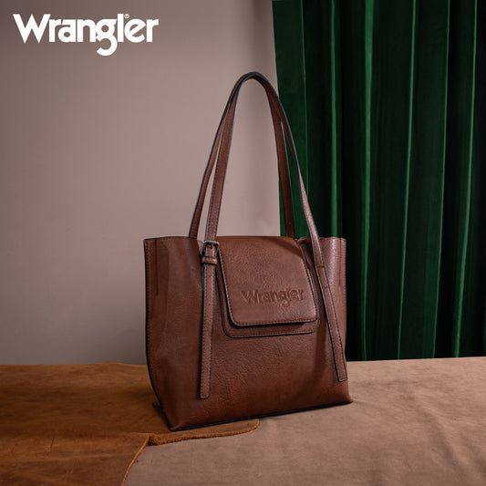 Wrangler Flap Leather Tote Bag Set