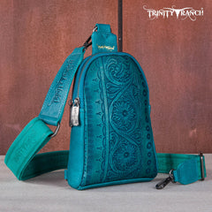 Trinity Ranch Floral Tooled  Collection Sling Bag