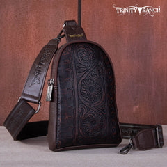 Trinity Ranch Floral Tooled  Collection Sling Bag