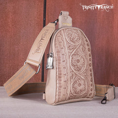 Trinity Ranch Floral Tooled  Collection Sling Bag