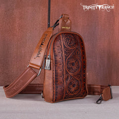 Trinity Ranch Floral Tooled  Collection Sling Bag