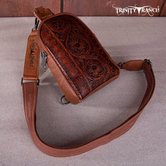 Trinity Ranch Floral Tooled  Collection Sling Bag