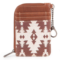 WG2203-W005 2023 Fall New Wrangler Aztec Southwestern Art Print Mini Zip Card Case