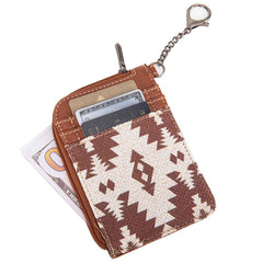 WG2203-W005 2023 Fall New Wrangler Aztec Southwestern Art Print Mini Zip Card Case