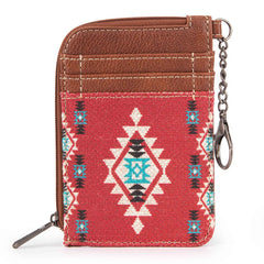 WG2203-W005 2023 Fall New Wrangler Aztec Southwestern Art Print Mini Zip Card Case