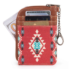 WG2203-W005 2023 Fall New Wrangler Aztec Southwestern Art Print Mini Zip Card Case