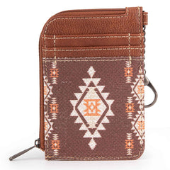 WG2203-W005 2023 Fall New Wrangler Aztec Southwestern Art Print Mini Zip Card Case