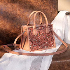 Trinity Ranch Tooled Tote Carry Bag Small