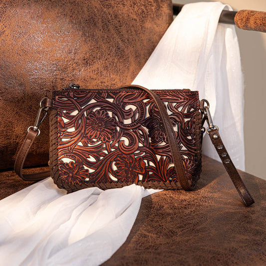 Trinity Ranch Tooled Crossbody Purse