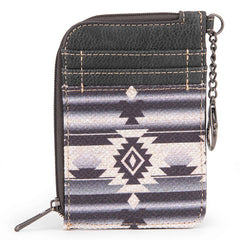 WG2203-W005 2023 Fall New Wrangler Aztec Southwestern Art Print Mini Zip Card Case