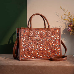 Trinity Ranch Floral Tooled Tote Bag Medium