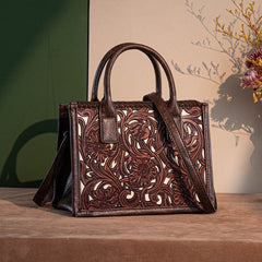 Trinity Ranch Tooled Tote Carry Bag Small